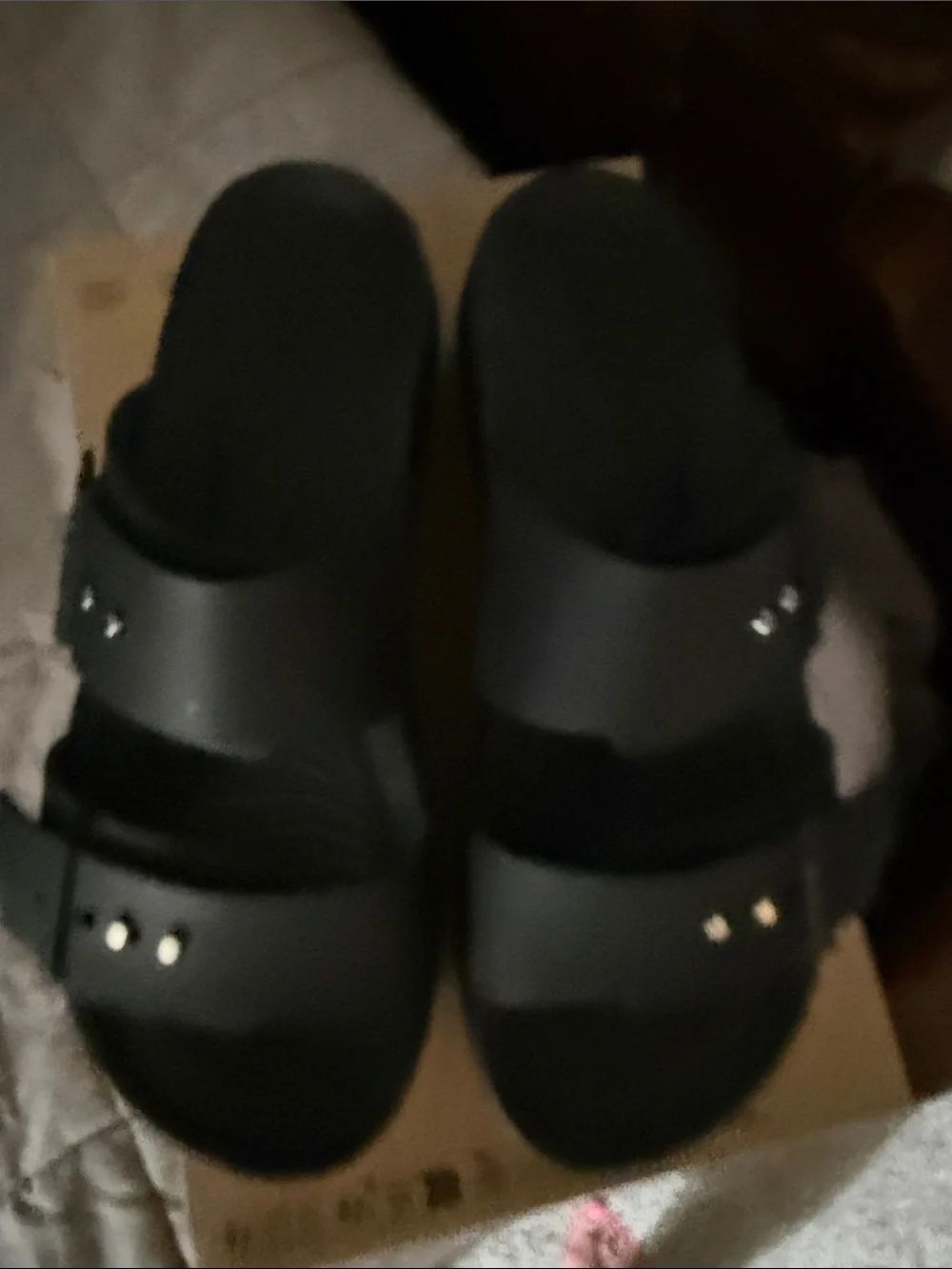 CROCS Black Platform Slide Sandals